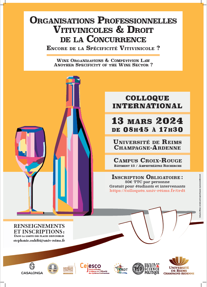 Colloque International - REIMS, 13 03 2024 - ORGANISATIONS PROFESSIONNELLES VITVINICOLES 1
