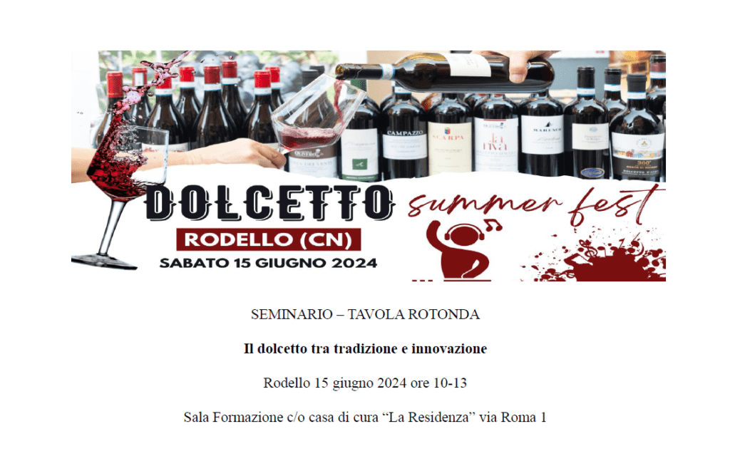 UGIVI A DOLCETTO SUMMER FEST - SEMINARIO/TAVOLA ROTONDA - RODELLO (CN) 15/06/2024 1 UGIVI A DOLCETTO SUMMER FEST - SEMINARIO/TAVOLA ROTONDA - RODELLO (CN) 15/06/2024 1