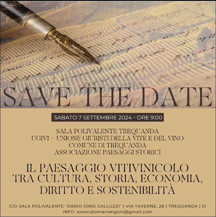 TREQUANDA (SI) 7 SETTEMBRE 2024 - CONVEGNO SUL PAESAGGIO DEL VINO - SAVE THE DATE! 3