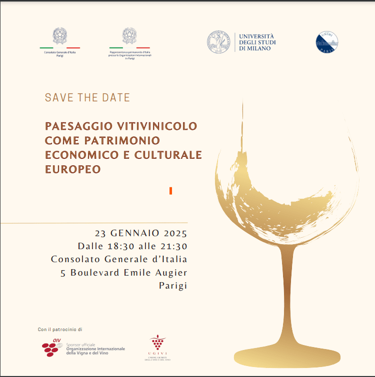SAVE THE DATE! PARIGI, 23/01/2025: IL PAESAGGIO VITIVINICOLO 1