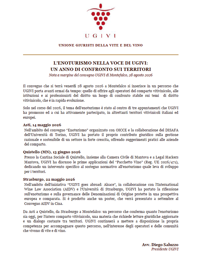 UGIVI A MONTEFALCO, 28 AGOSTO 2026 2 UGIVI A MONTEFALCO, 28 AGOSTO 2026 2