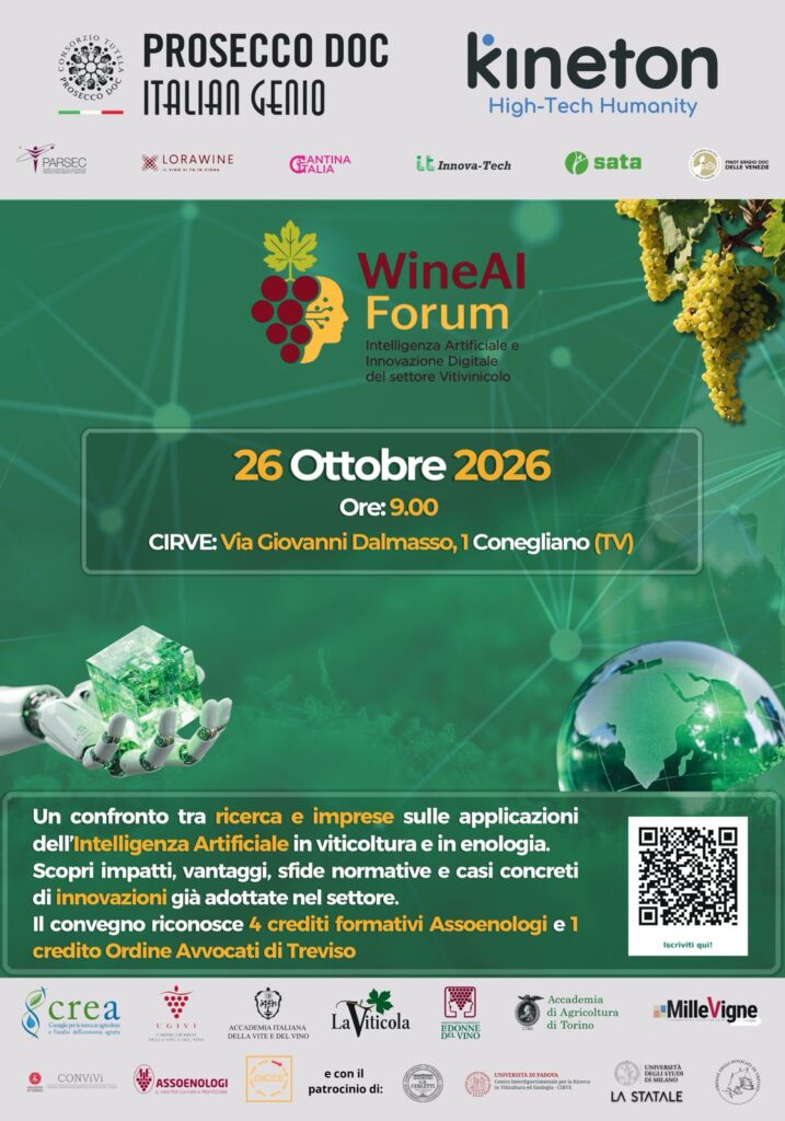 WINE AI FORUM, 26 OTTOBRE 2026, CONEGLIANO (TV) 1 WINE AI FORUM, 26 OTTOBRE 2026, CONEGLIANO (TV) 1